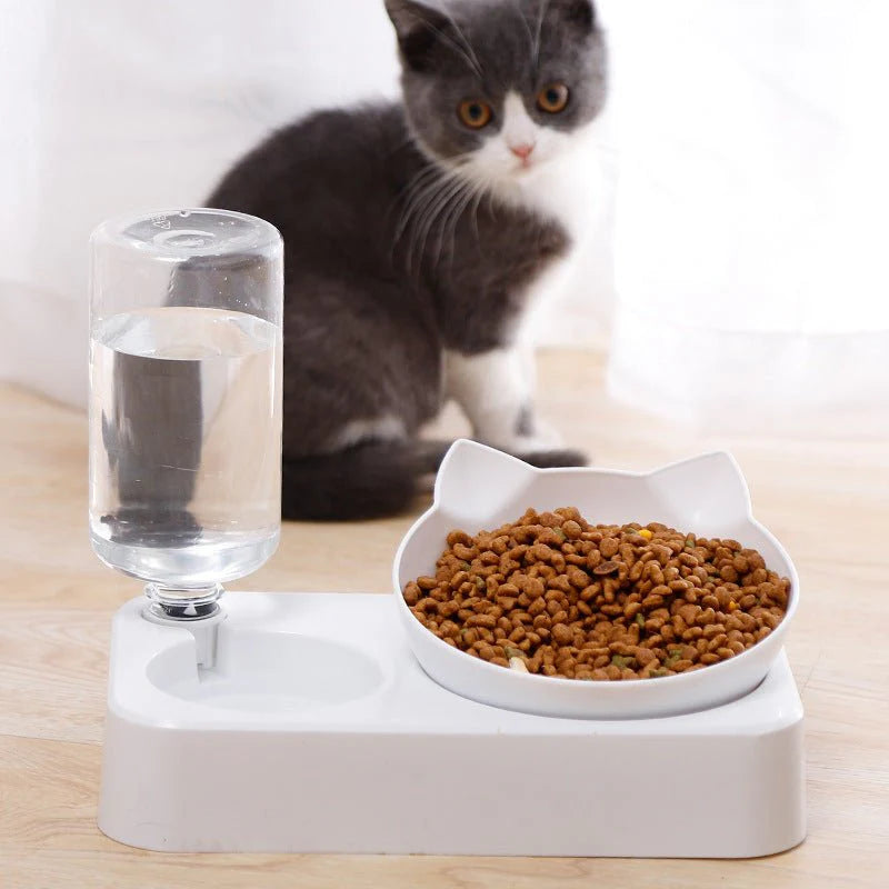 2-in-1 Pet Feeder with Automatic Water Dispenser | 15° Tilted Ergonomic Bowl for Cats & Dogs TPPE