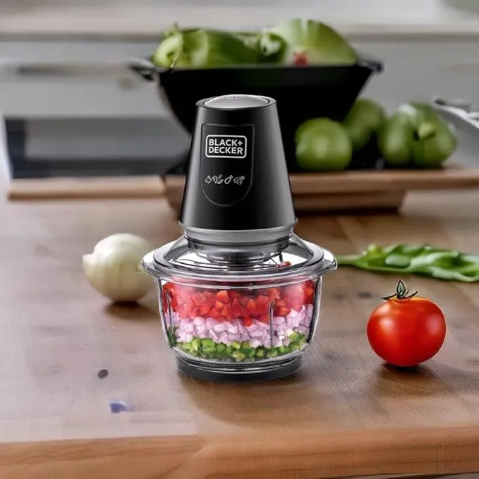 Black+Decker 400W Glass Chopper (GC400-B5) | Mini Food Processor TPPE